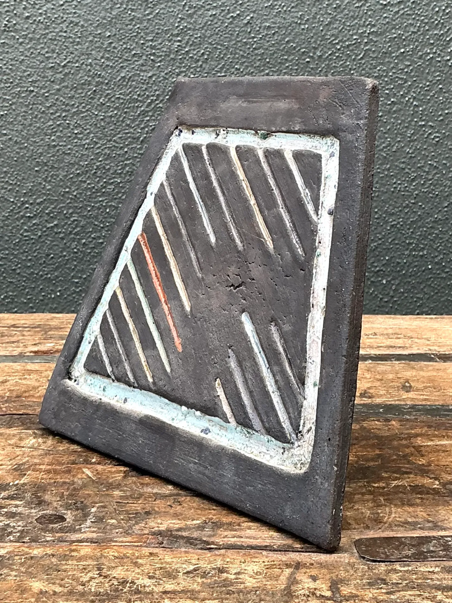 Vintage Geometric Patterned Ceramic Tile — additional photo 8