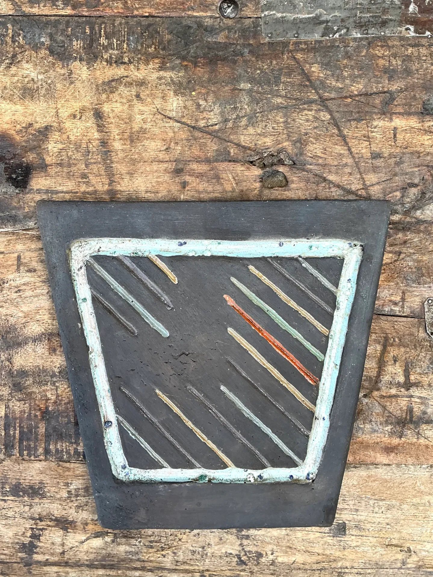 Vintage Geometric Patterned Ceramic Tile — additional photo 5