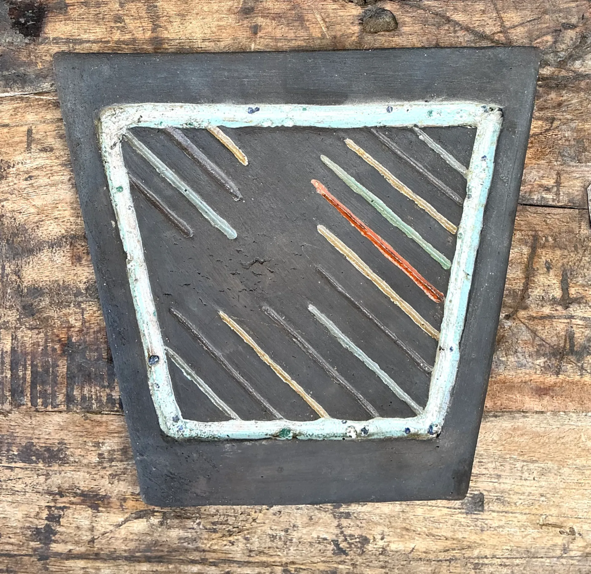 Vintage Geometric Patterned Ceramic Tile — additional photo 7