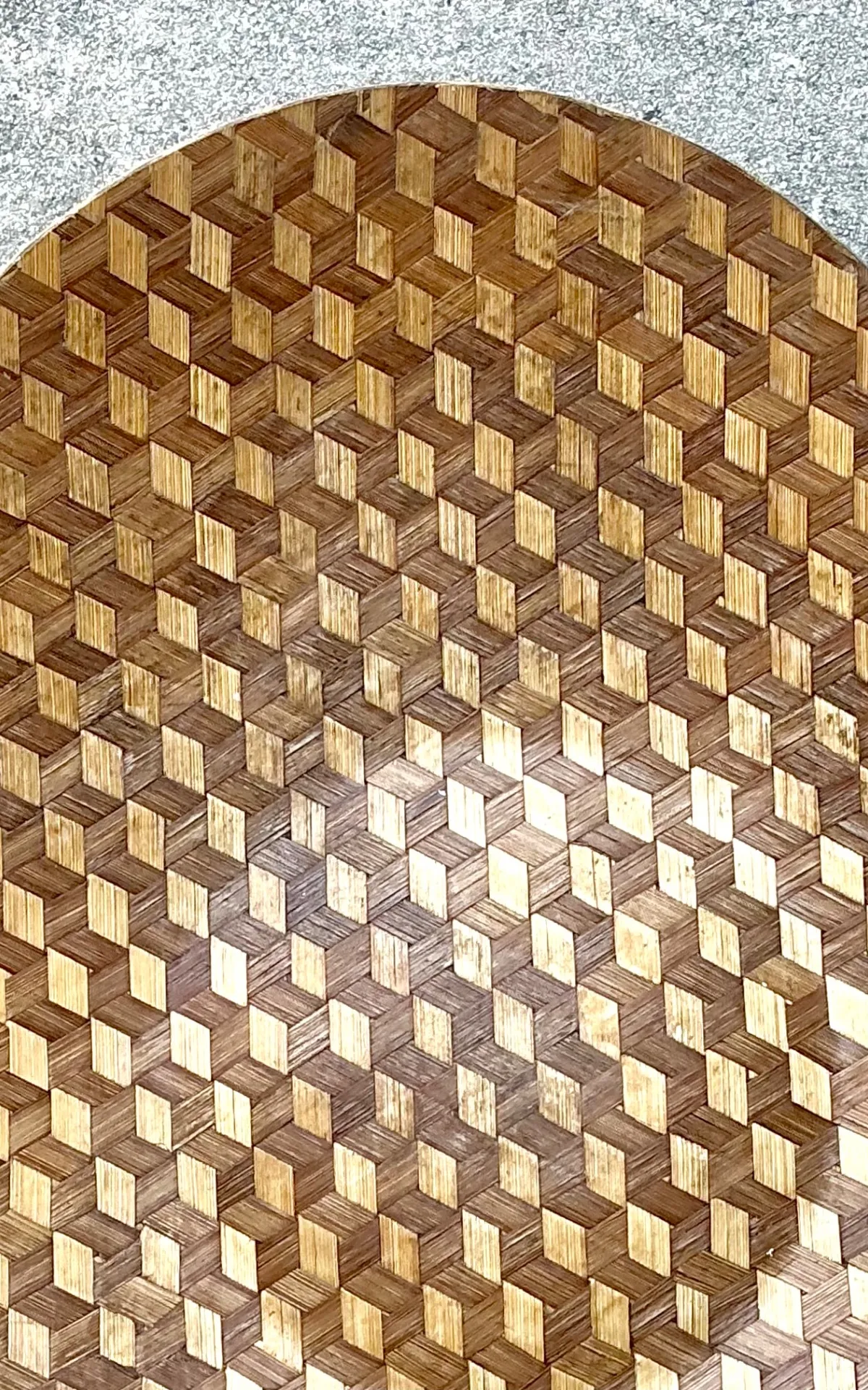 Vintage Geometric Wood Inlay Tray — additional photo 7