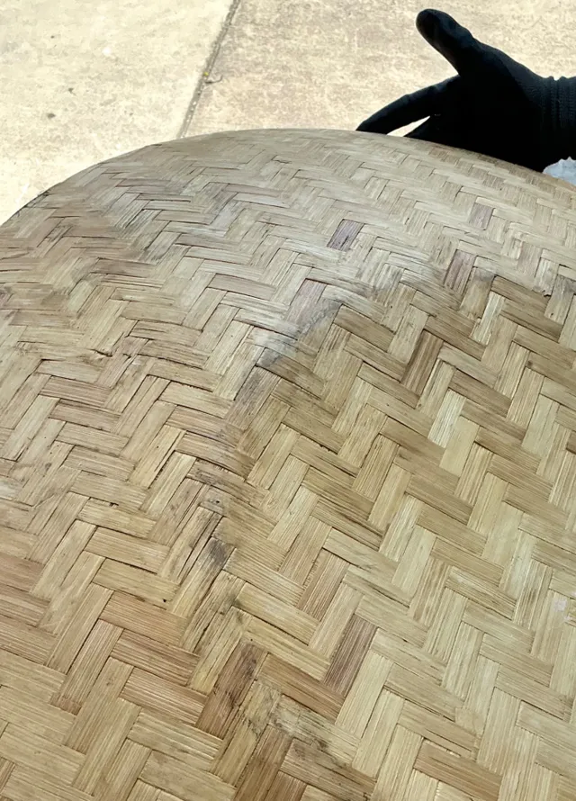 Vintage Geometric Wood Inlay Tray — additional photo 2