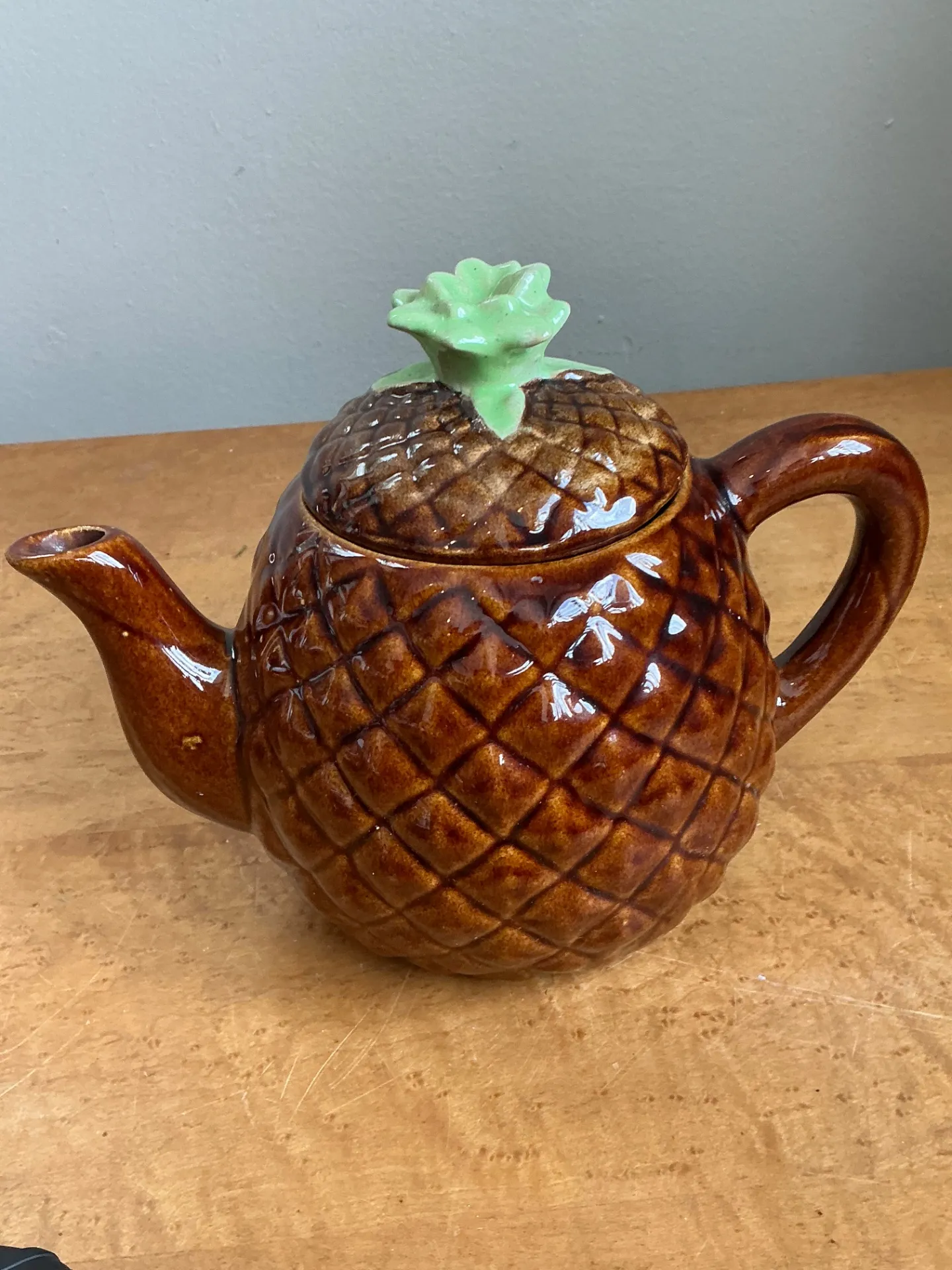Vintage Pineapple Ceramic Teapot and Mugs Set — additional photo 1