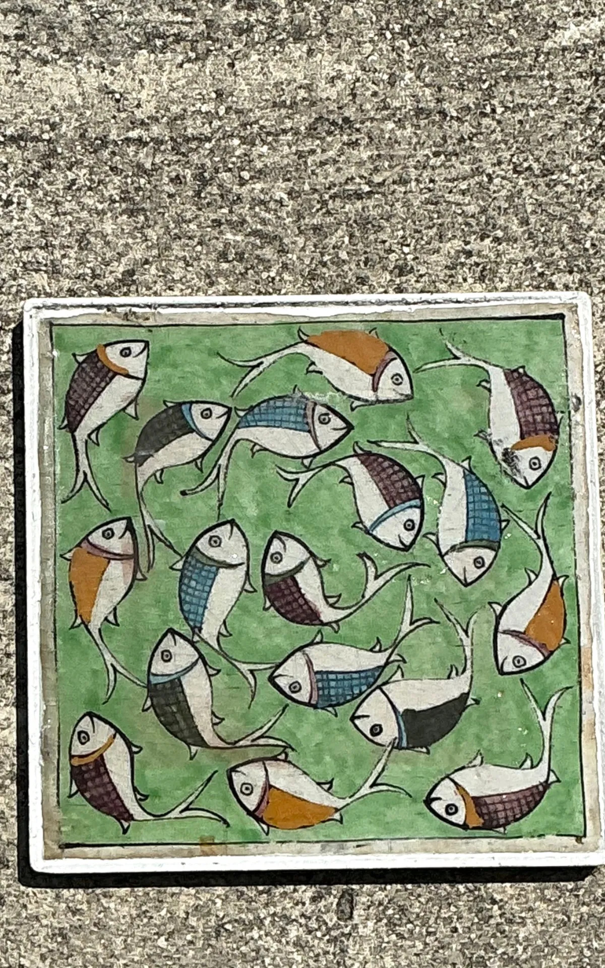 Vintage Hand Painted Fish Tile