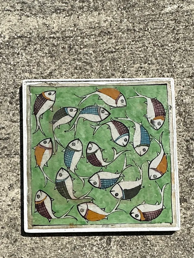 Vintage Hand Painted Fish Tile — additional photo 1