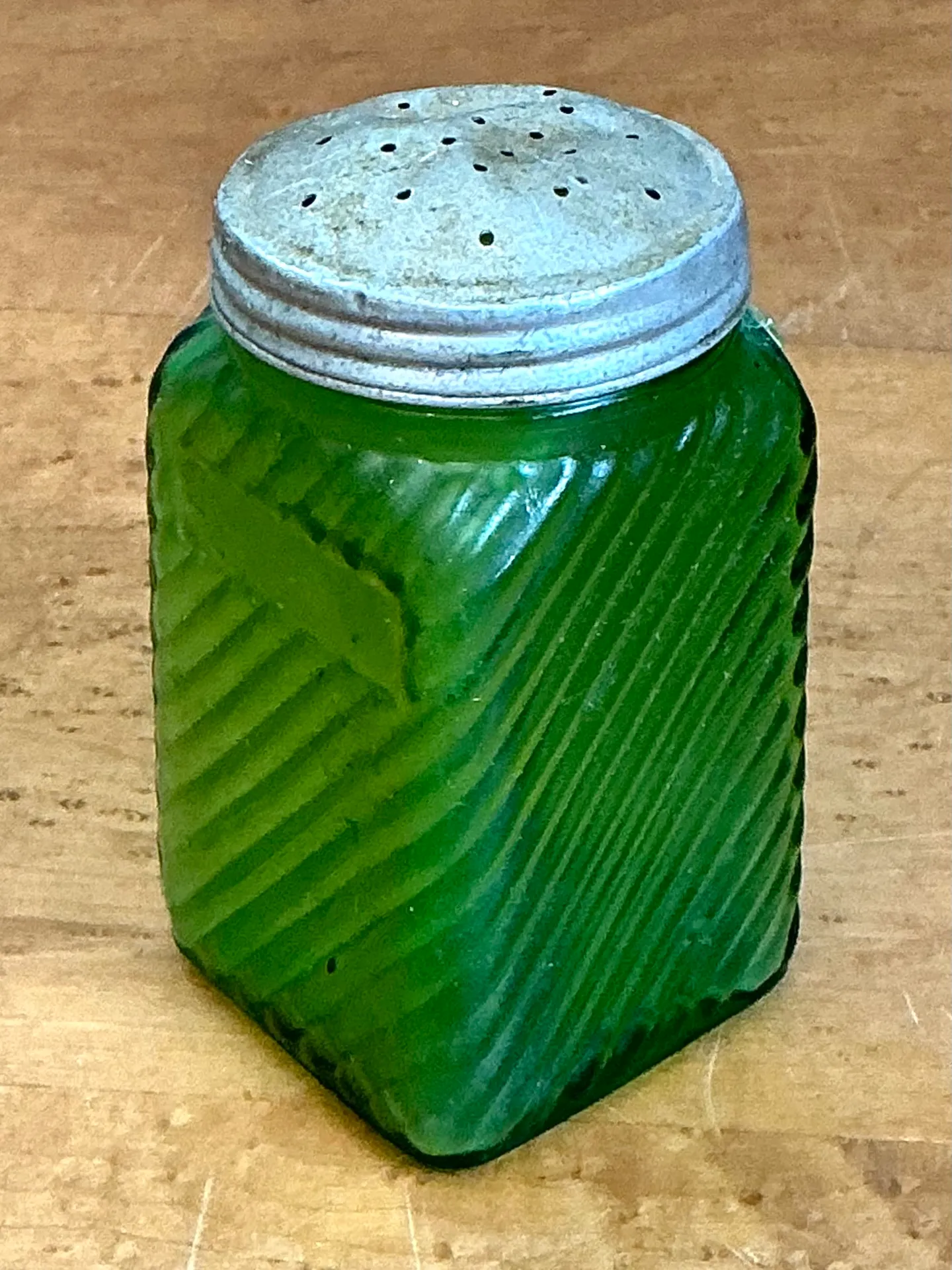 Vintage Textured Green Glass Shaker — additional photo 3