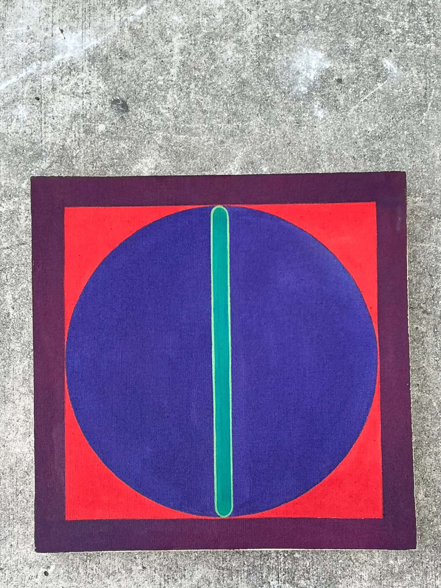 Vintage Geometric Abstract Painting On Canvas — additional photo 5