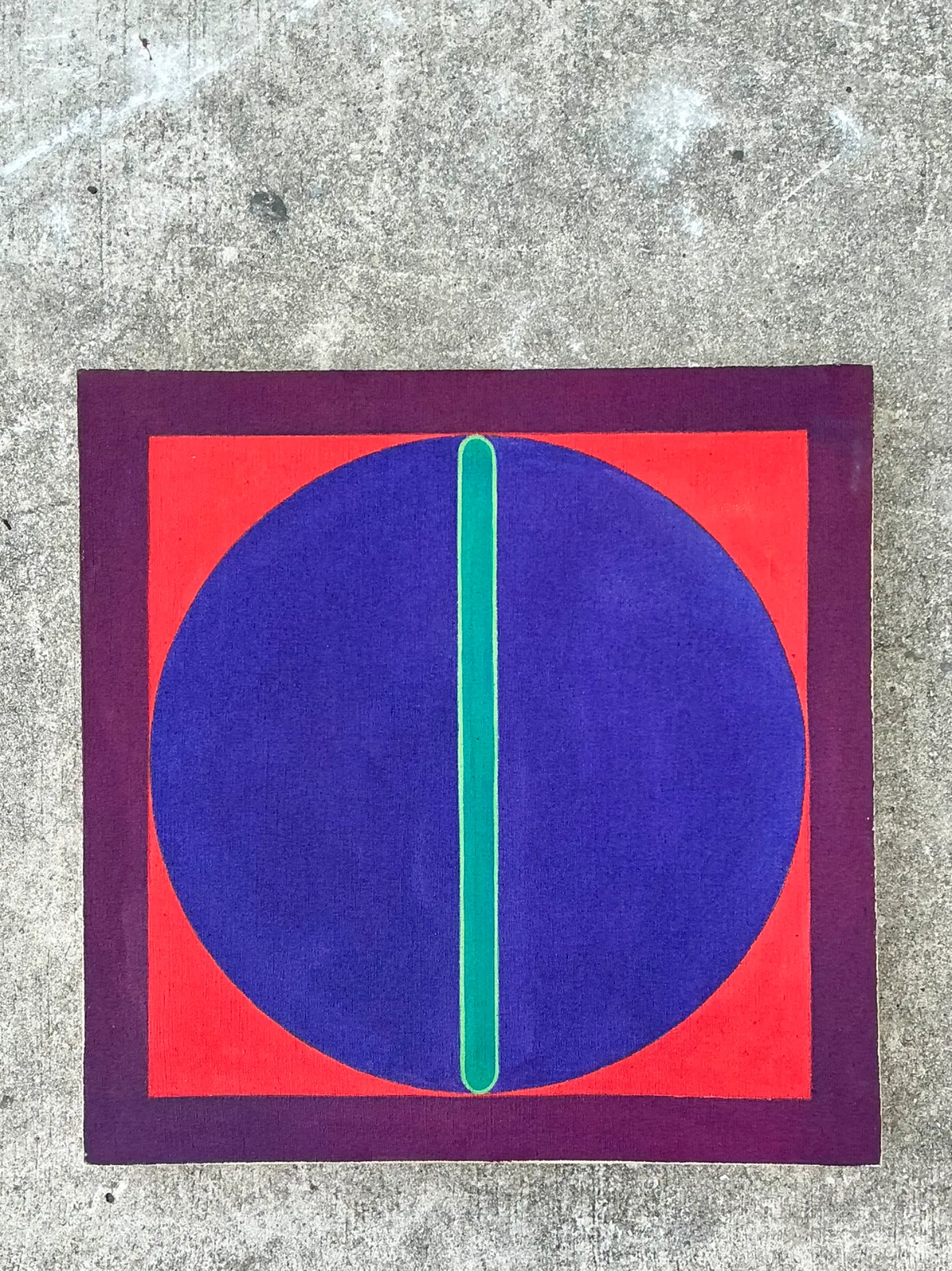 Vintage Geometric Abstract Painting On Canvas — additional photo 8