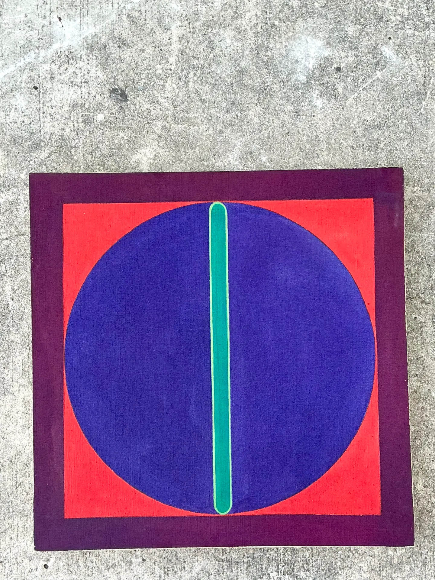 Vintage Geometric Abstract Painting On Canvas — additional photo 6
