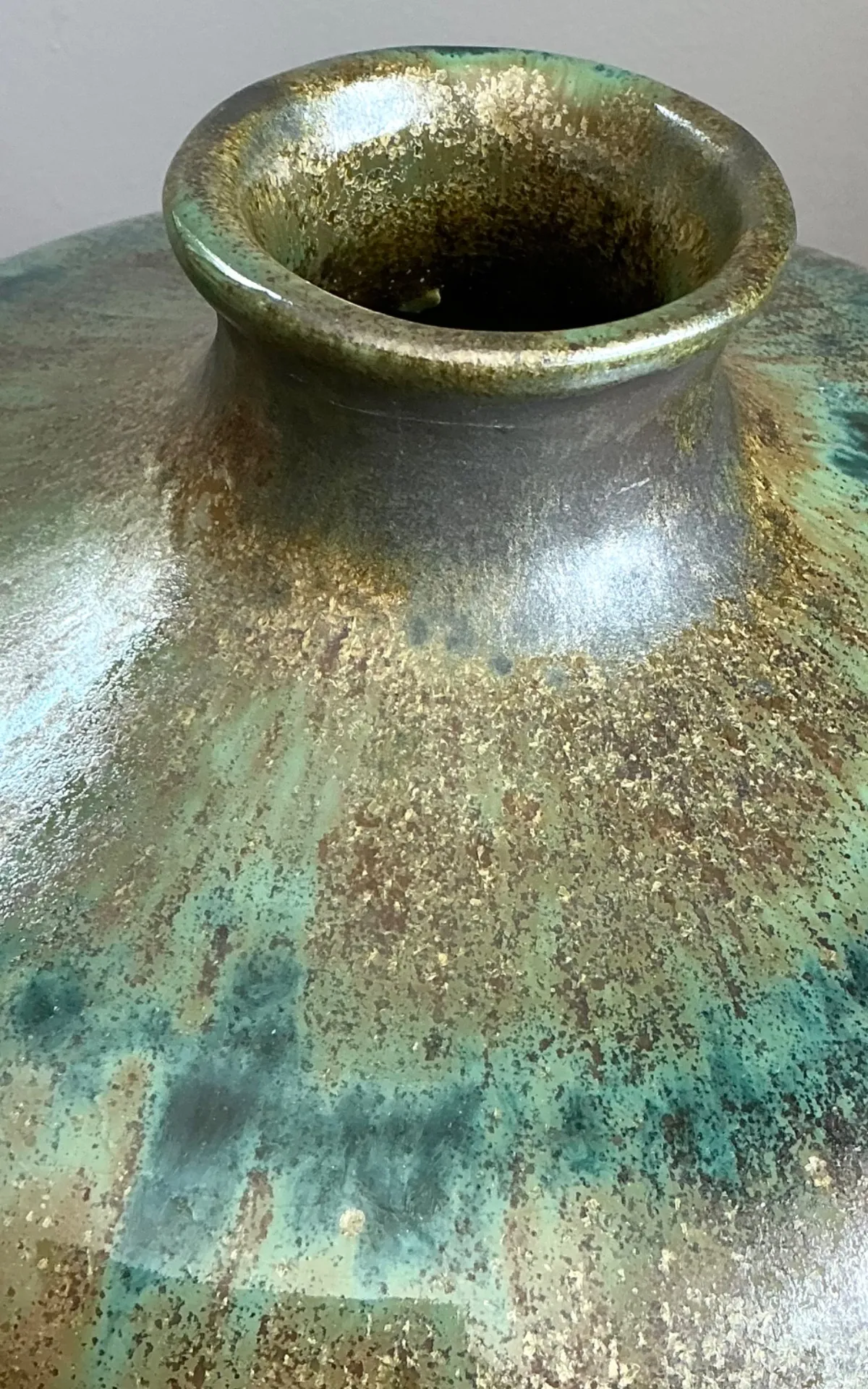 Vintage Handcrafted Studio Pottery Vase - Angle view
