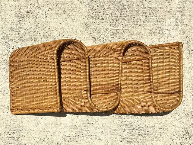 Vintage Woven Rattan Wall Sculpture — additional photo 1