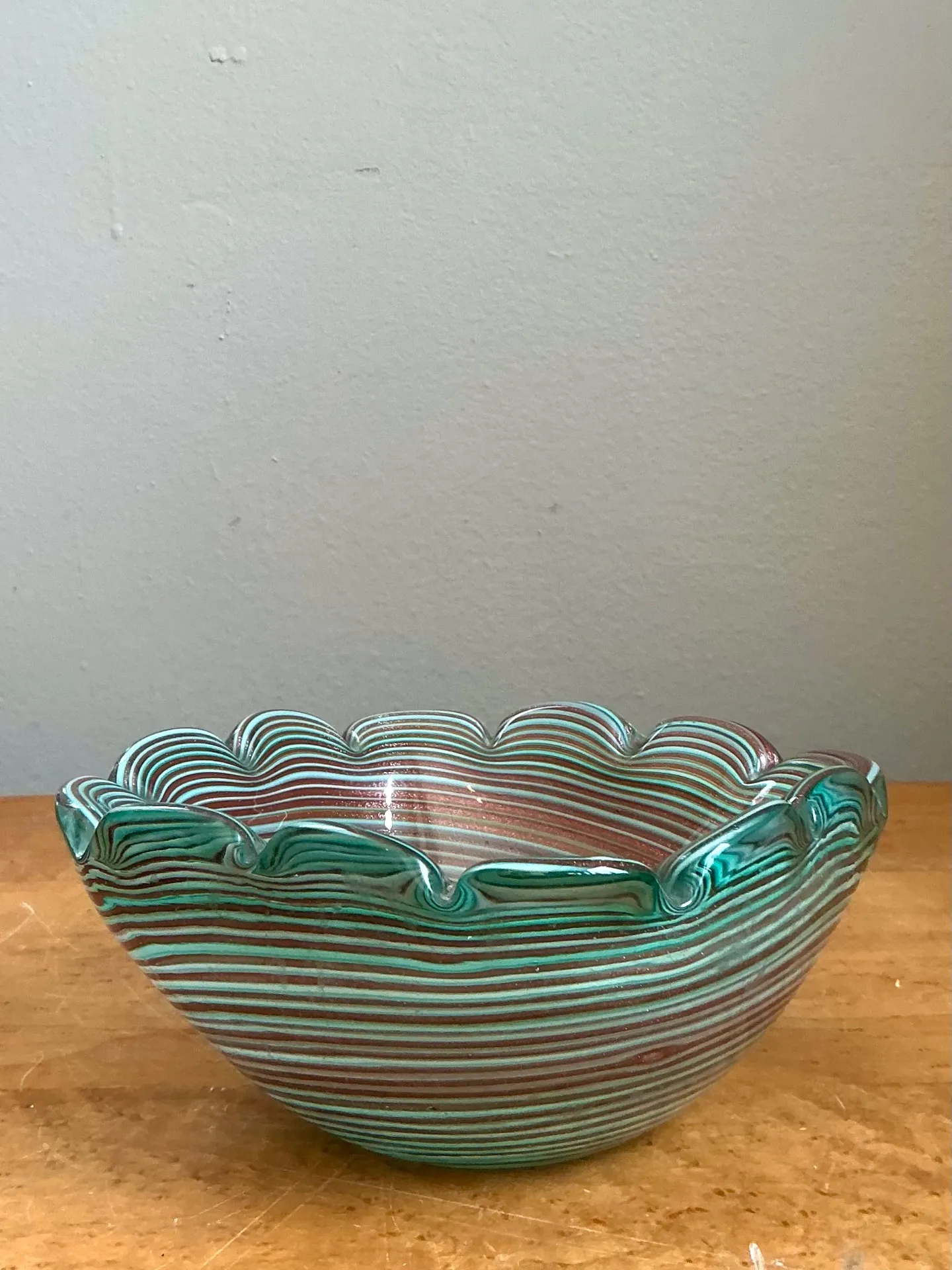 Vintage Murano Striped Glass Bowl — additional photo 8