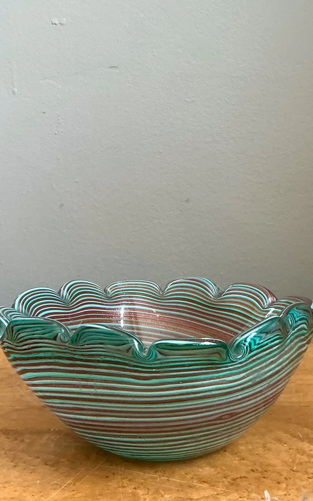 Vintage Murano Striped Glass Bowl — additional photo 8