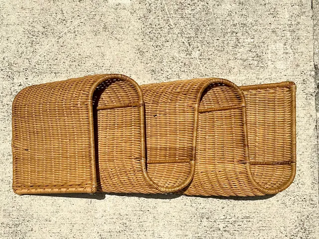 Vintage Woven Rattan Wall Sculpture — additional photo 6