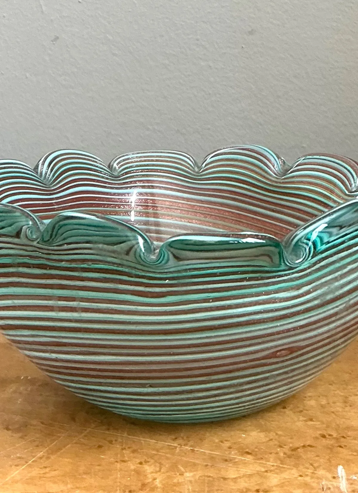 Vintage Murano Striped Glass Bowl — additional photo 4
