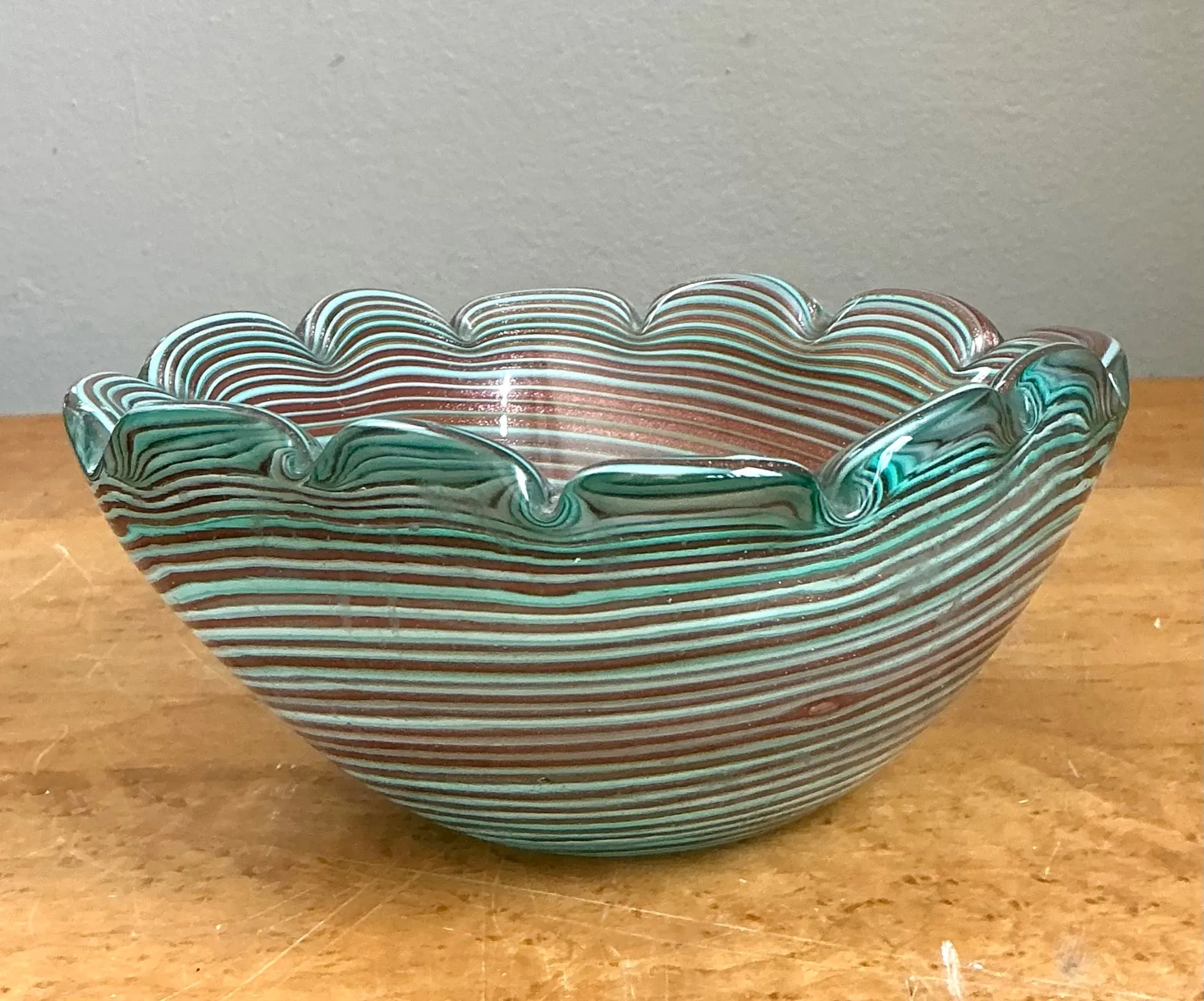 Vintage Murano Striped Glass Bowl — additional photo 7