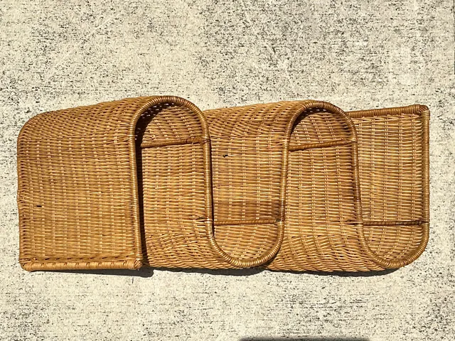 Vintage Woven Rattan Wall Sculpture — additional photo 2