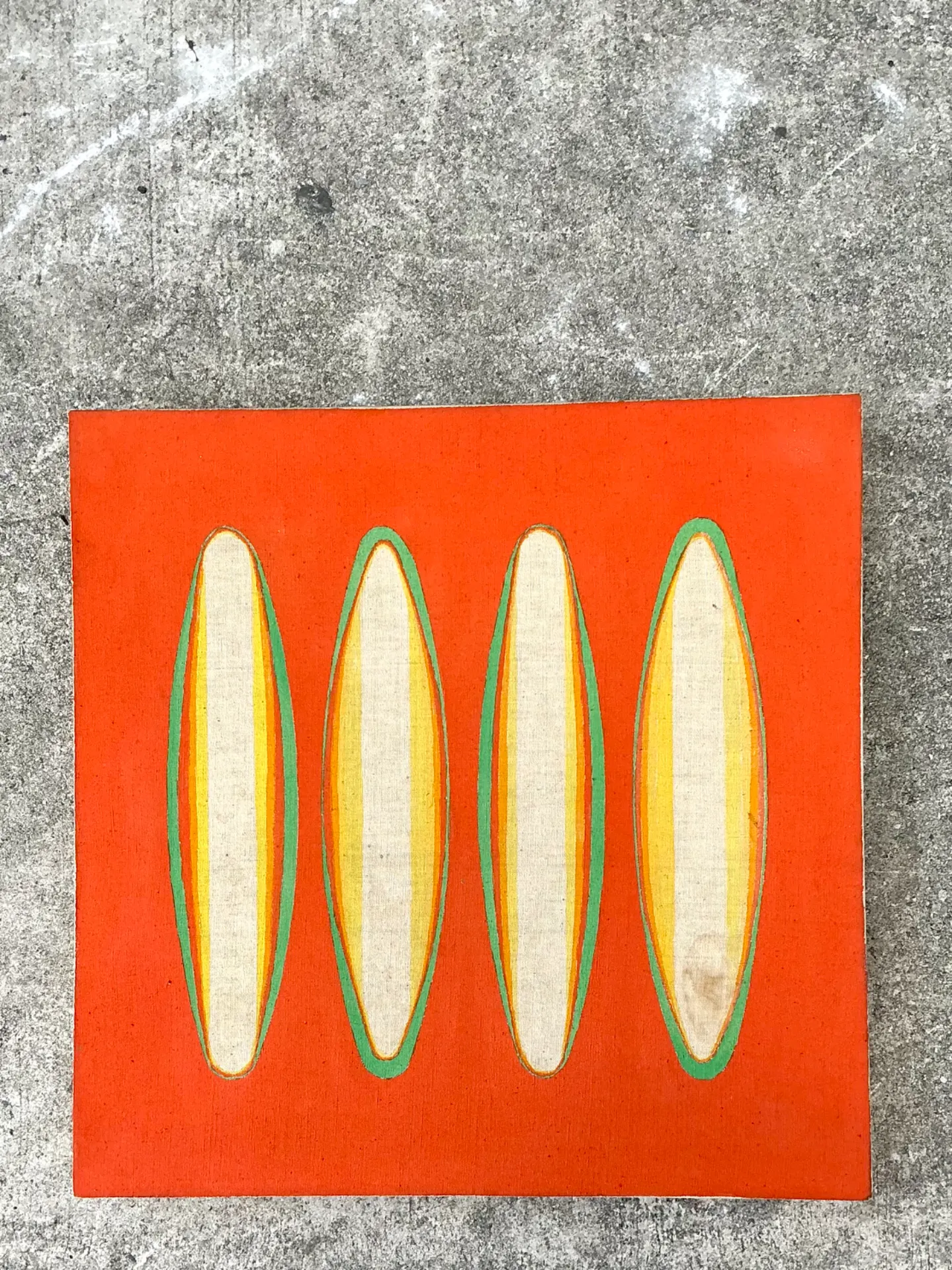 Vintage Geometric Abstract Painting On Canvas — additional photo 2