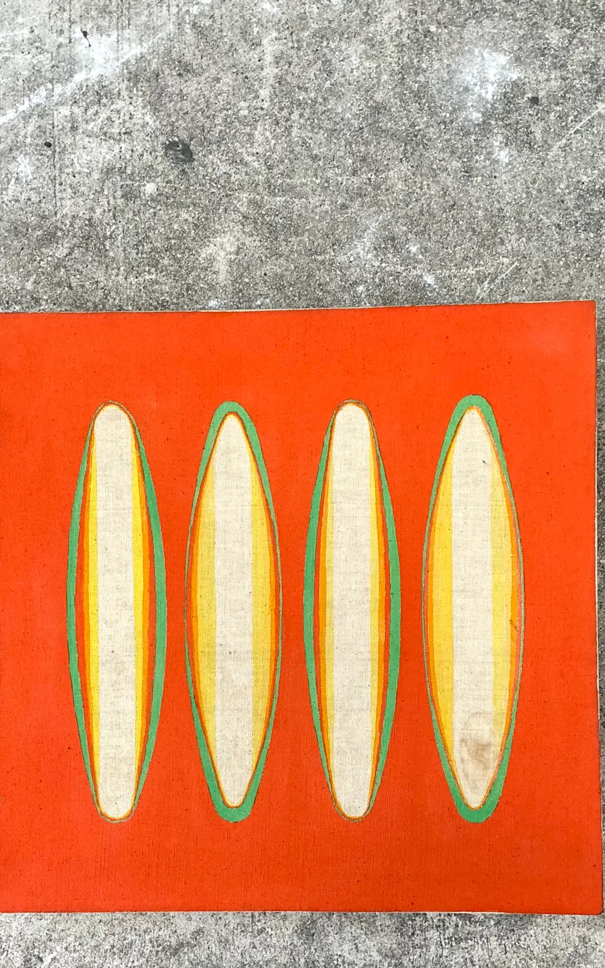 Vintage Geometric Abstract Painting On Canvas — additional photo 2