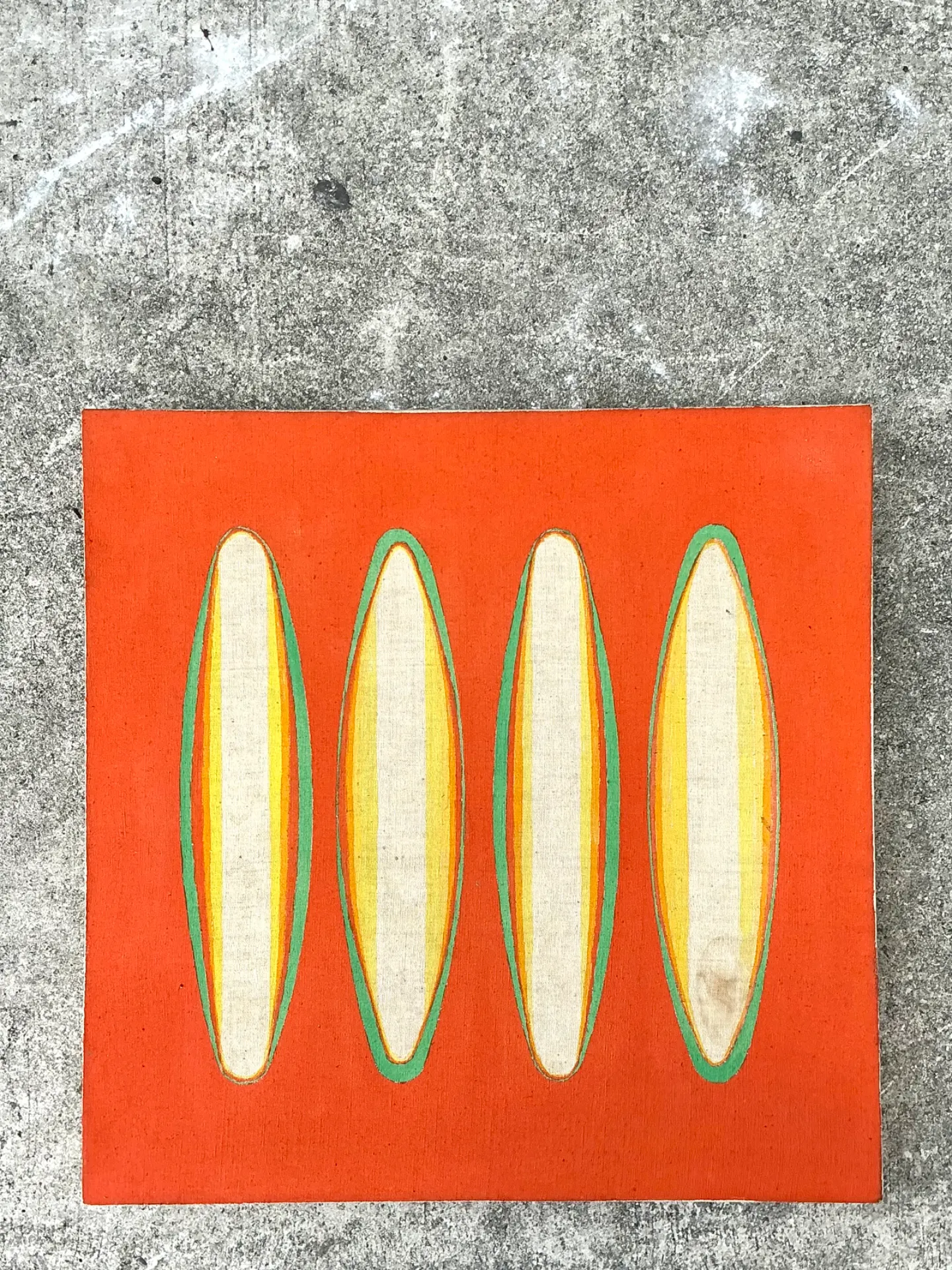 Vintage Geometric Abstract Painting On Canvas — additional photo 5