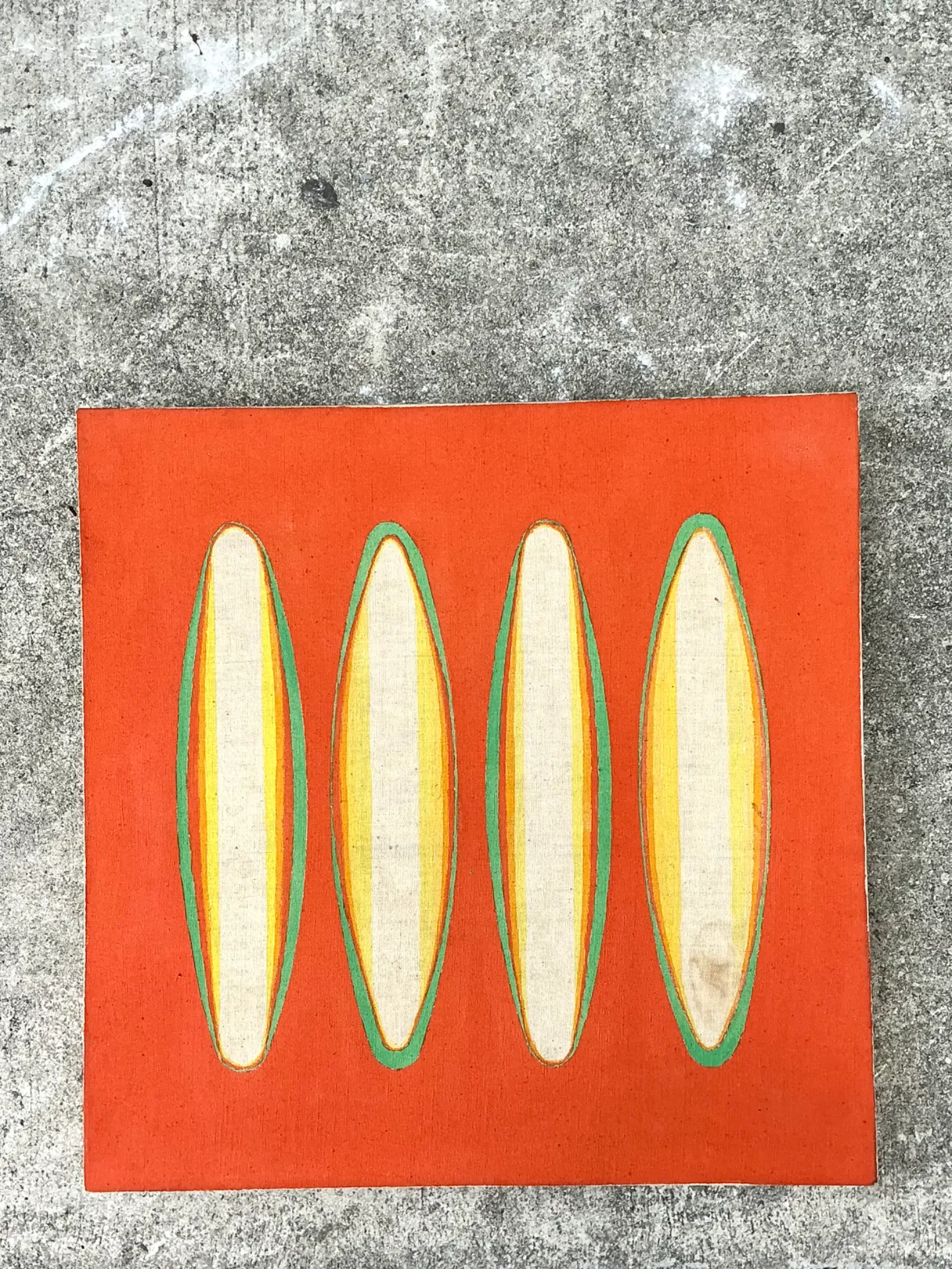 Vintage Geometric Abstract Painting On Canvas — additional photo 7