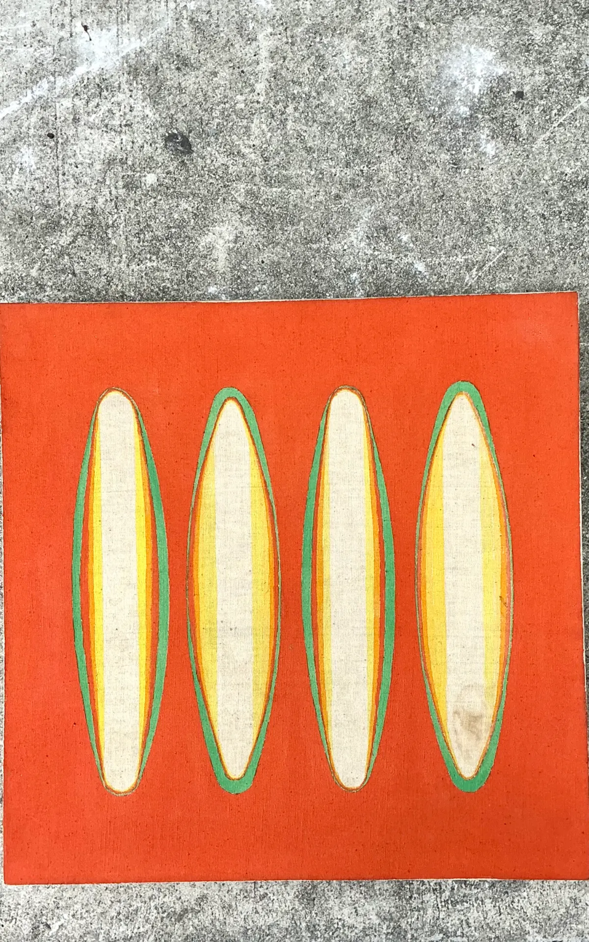 Vintage Geometric Abstract Painting On Canvas — additional photo 7