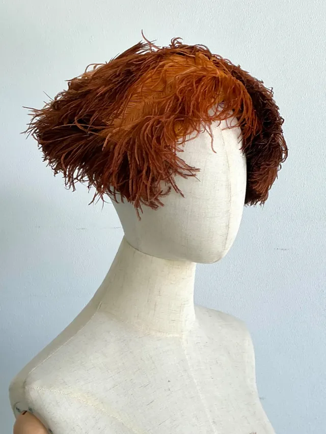 Vintage 1950s Ostrich Feather Hat — additional photo 4
