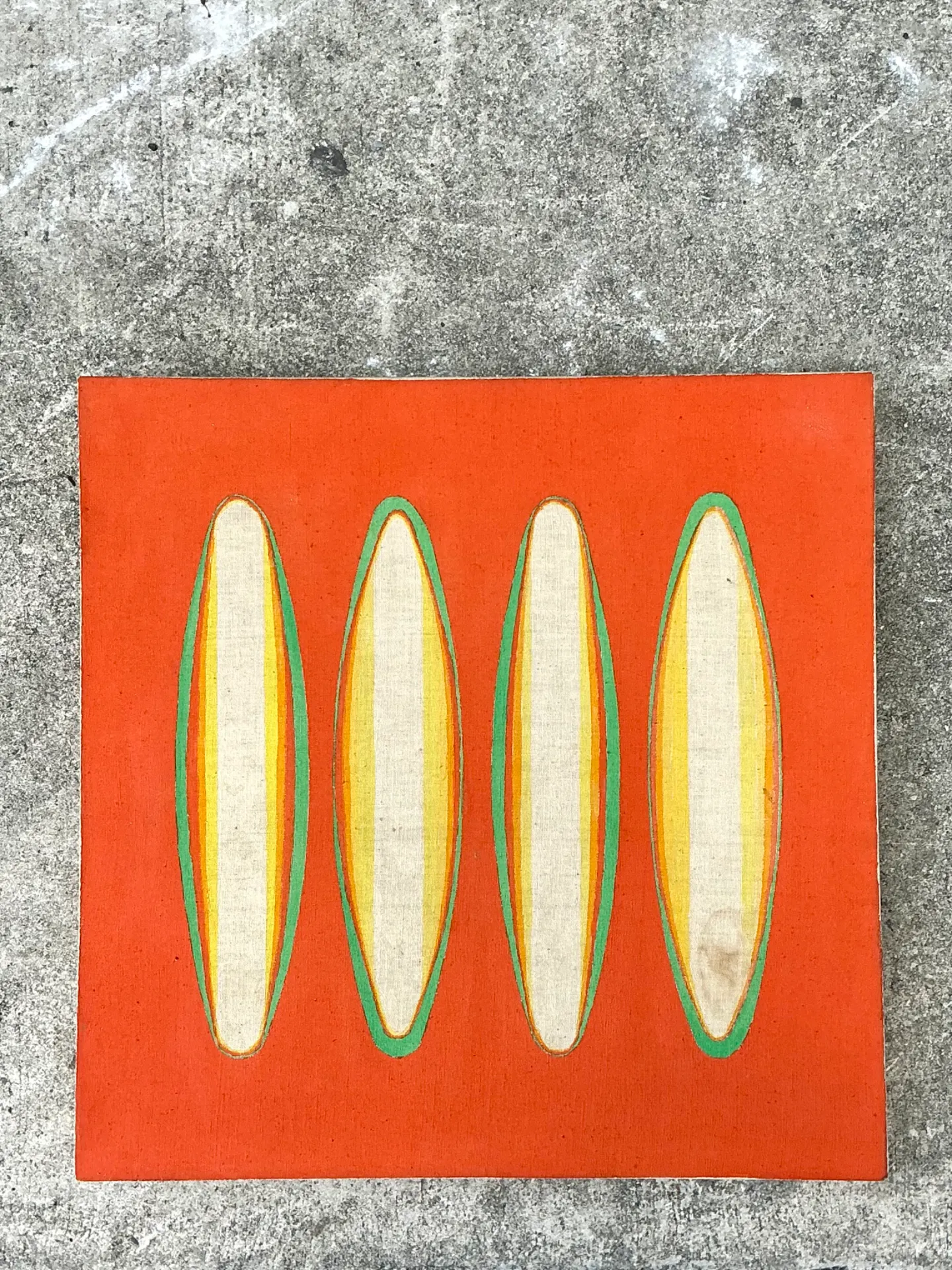 Vintage Geometric Abstract Painting On Canvas — additional photo 1