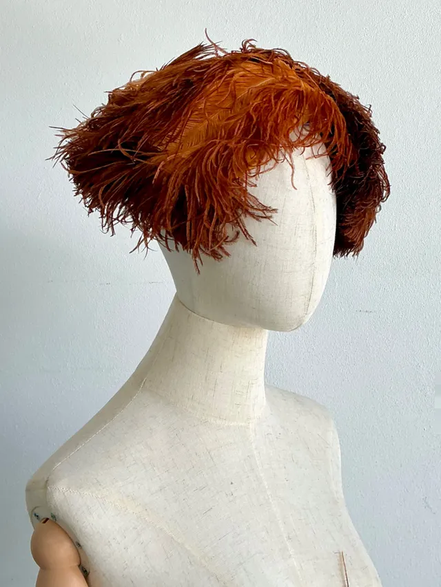 Vintage 1950s Ostrich Feather Hat — additional photo 6