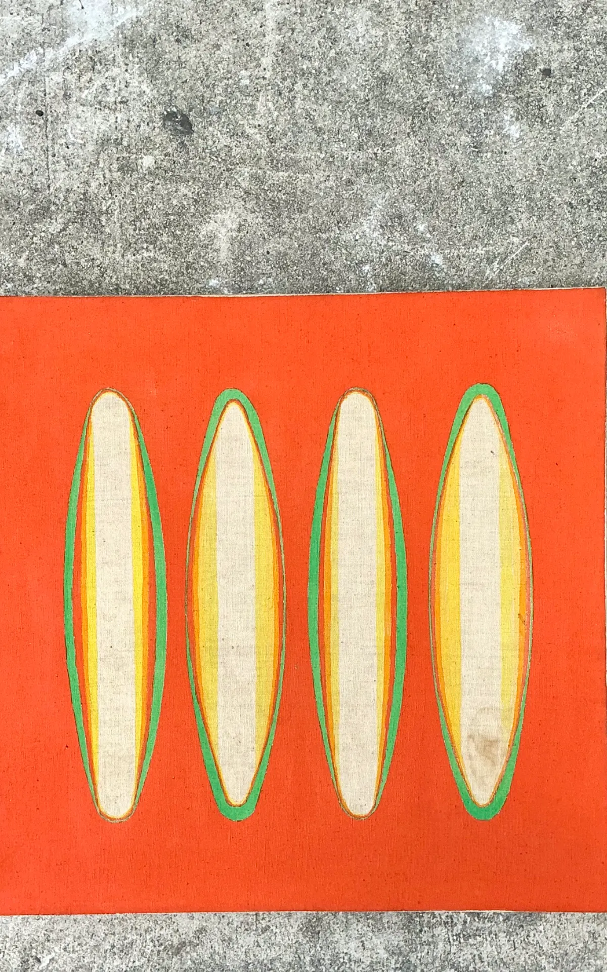 Vintage Geometric Abstract Painting On Canvas — additional photo 3