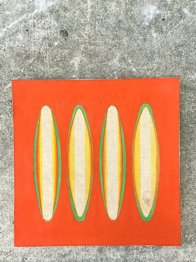 Vintage Geometric Abstract Painting On Canvas — additional photo 3