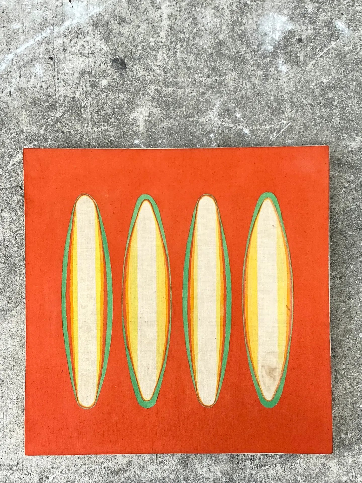 Vintage Geometric Abstract Painting On Canvas — additional photo 4