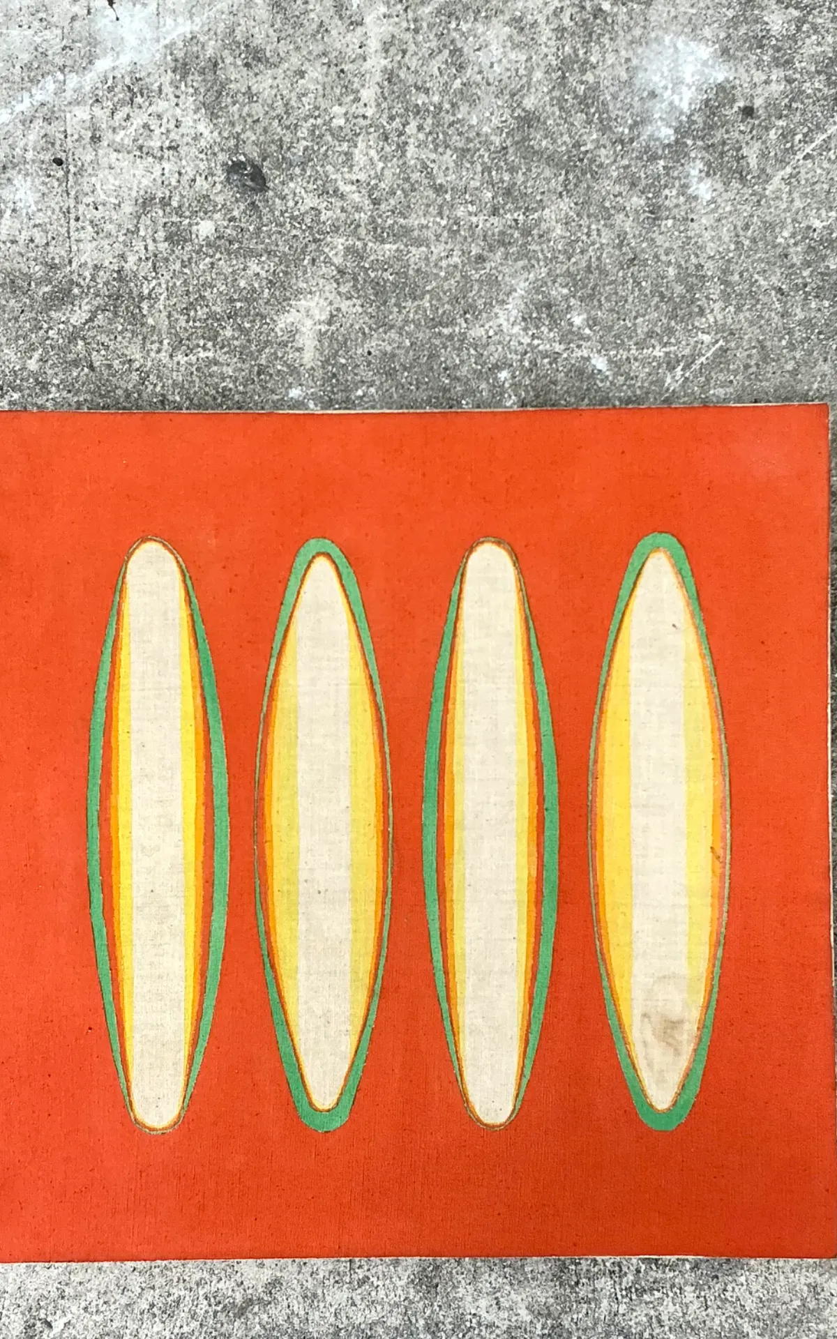 Vintage Geometric Abstract Painting On Canvas — additional photo 4