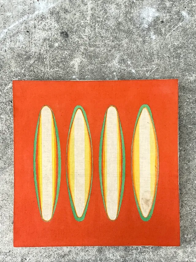 Vintage Geometric Abstract Painting On Canvas — additional photo 4