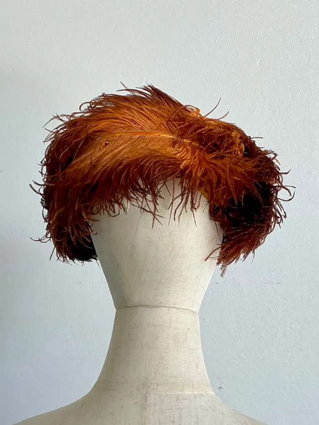 Vintage 1950s Ostrich Feather Hat — additional photo 7