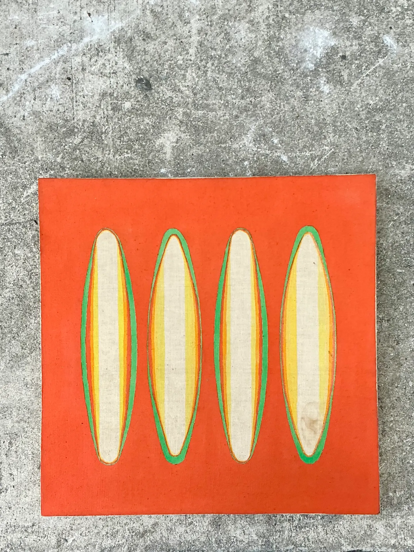 Vintage Geometric Abstract Painting On Canvas — additional photo 6