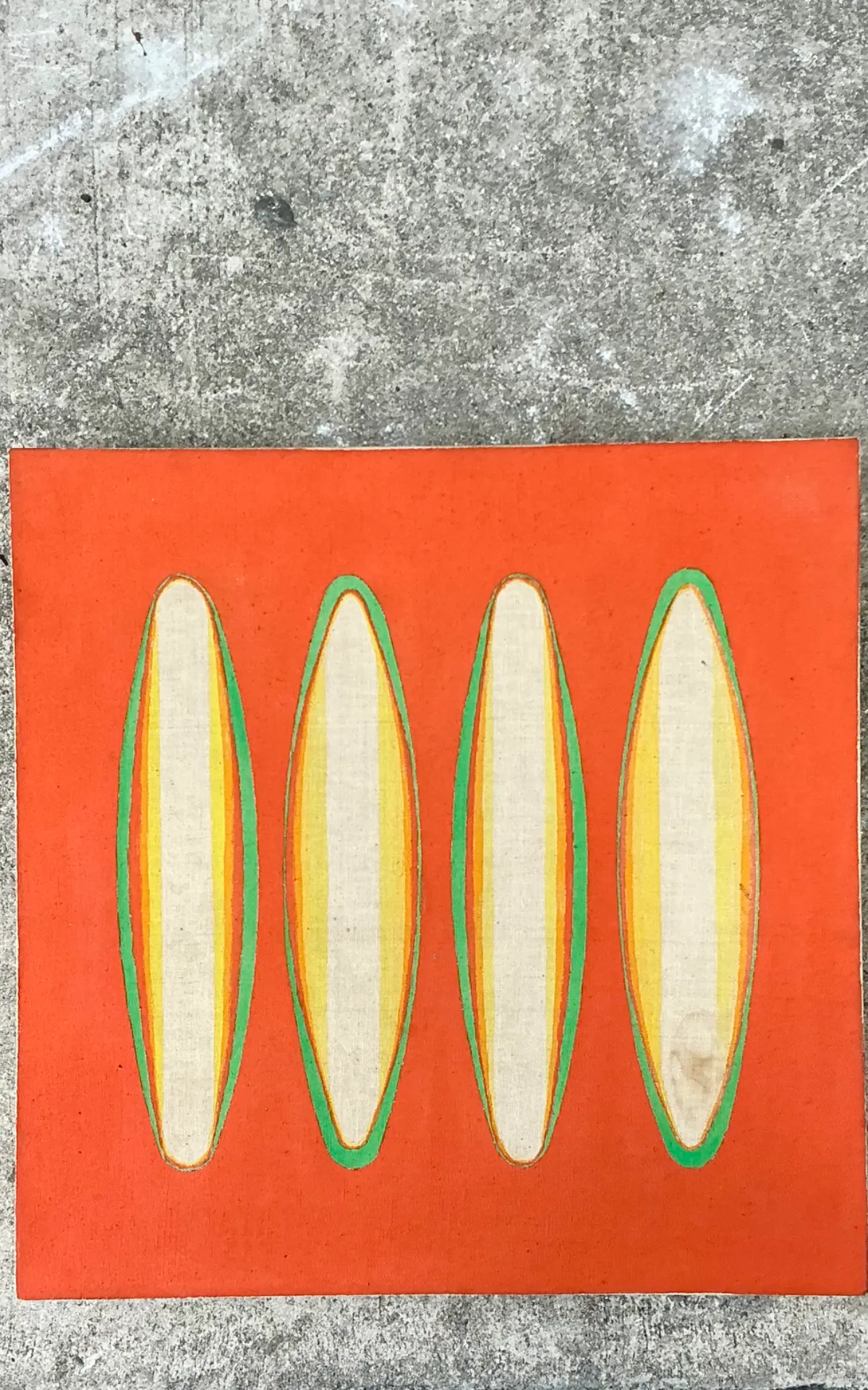 Vintage Geometric Abstract Painting On Canvas — additional photo 6