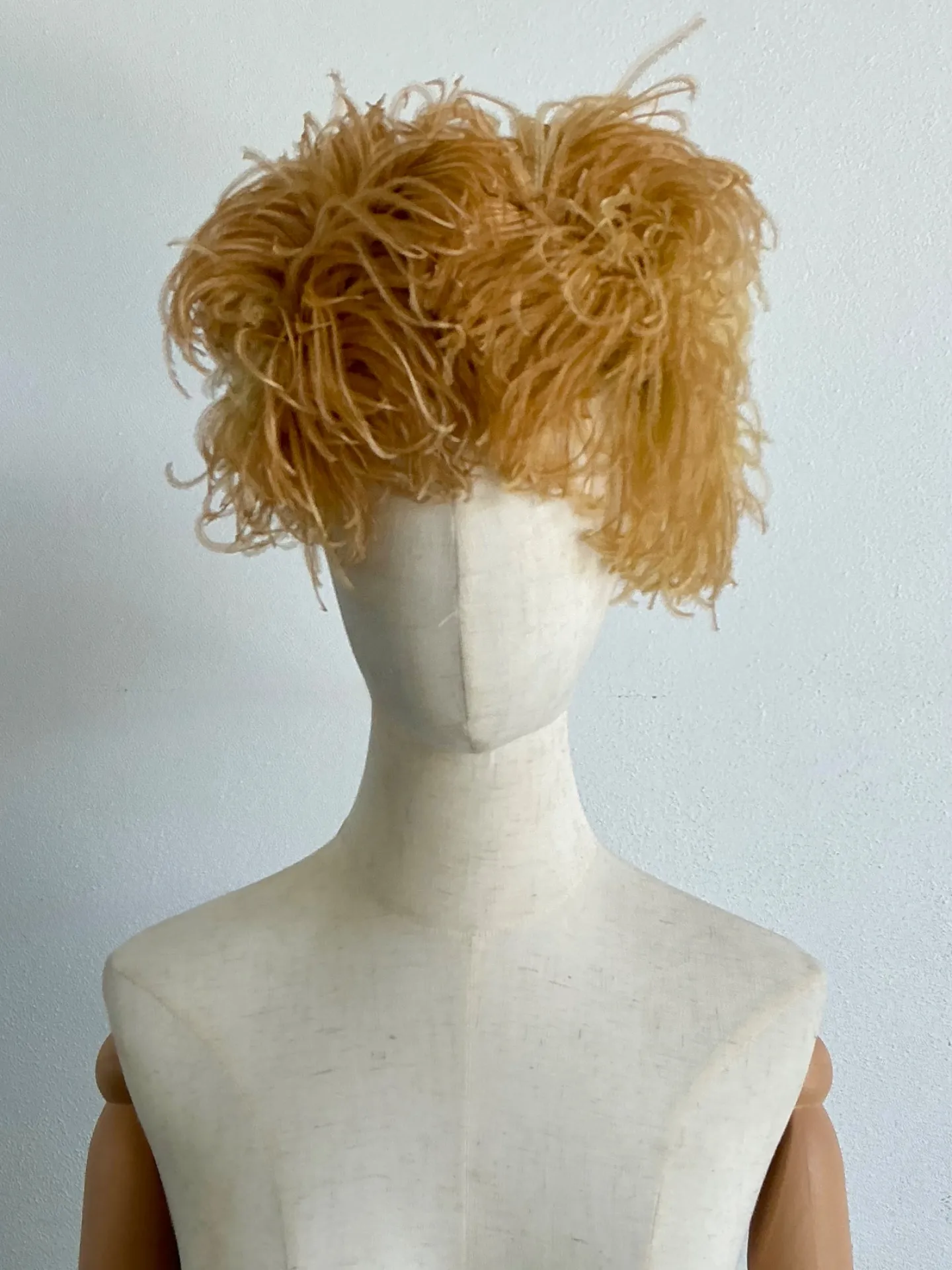 Vintage Ostrich Feather Hat With Velvet Bow — additional photo 3