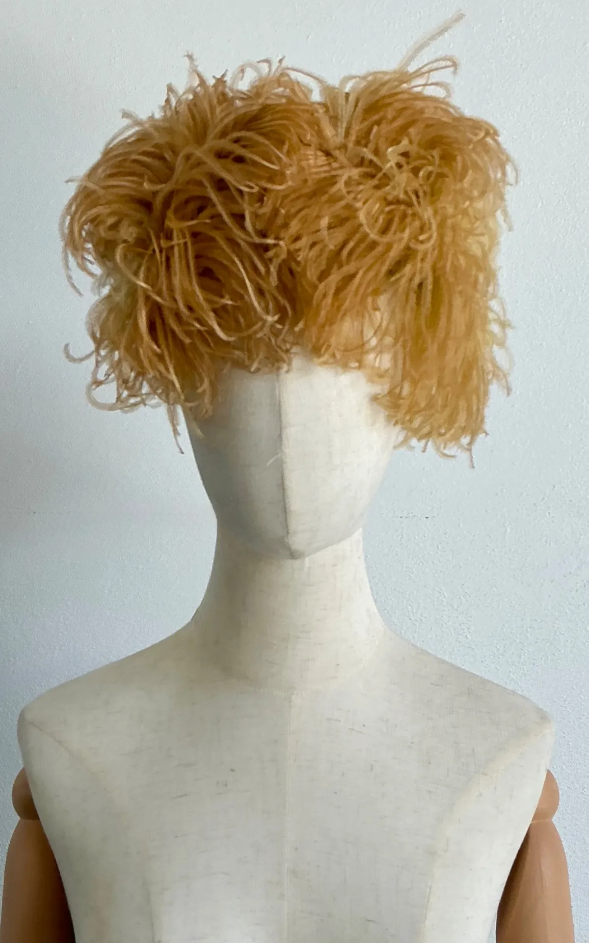 Vintage Ostrich Feather Hat With Velvet Bow — additional photo 3
