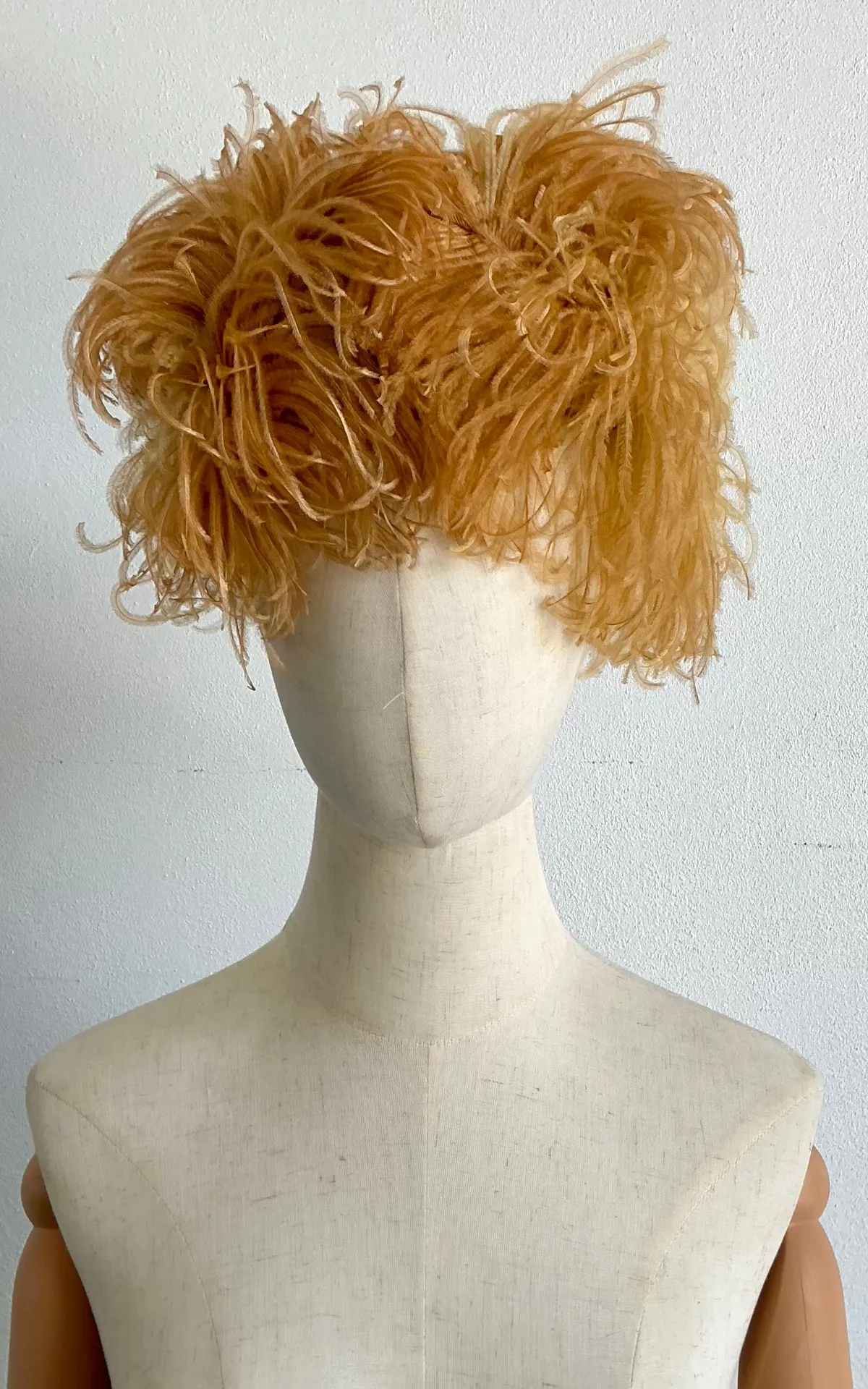 Vintage Ostrich Feather Hat With Velvet Bow — additional photo 6