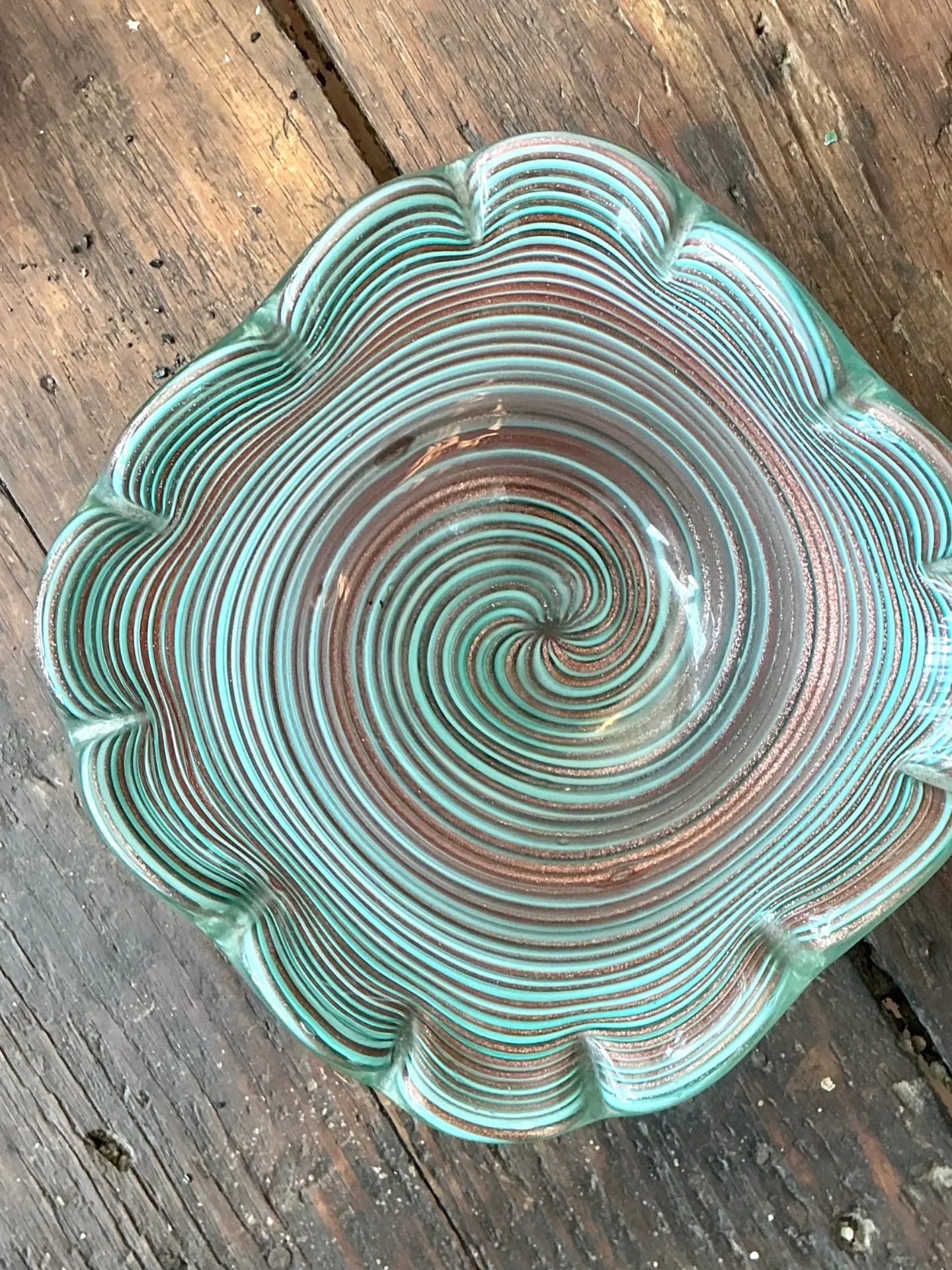 Vintage Murano Striped Glass Bowl — additional photo 2