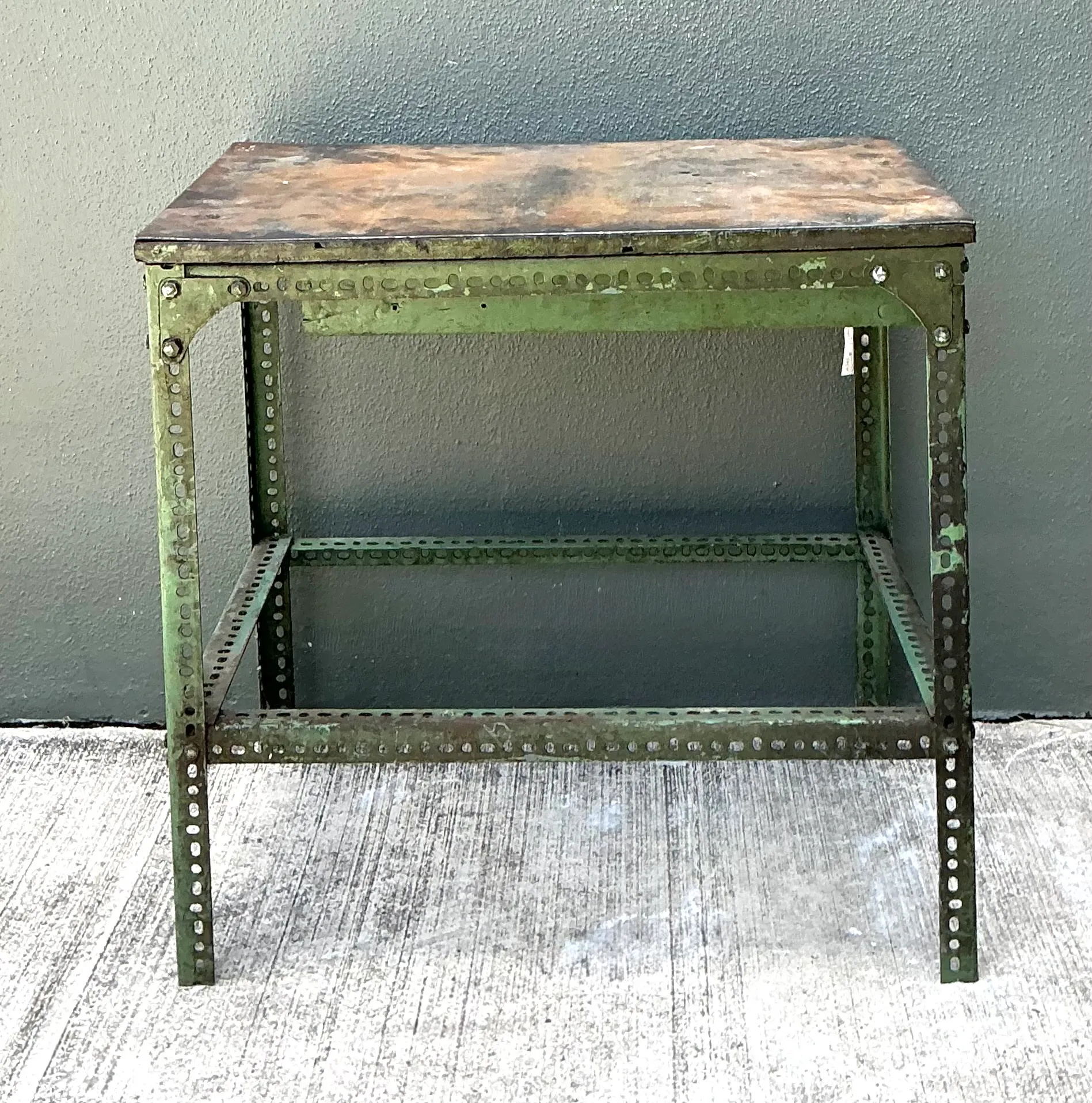 Vintage Industrial Metal and Wood Workbench Table — additional photo 6
