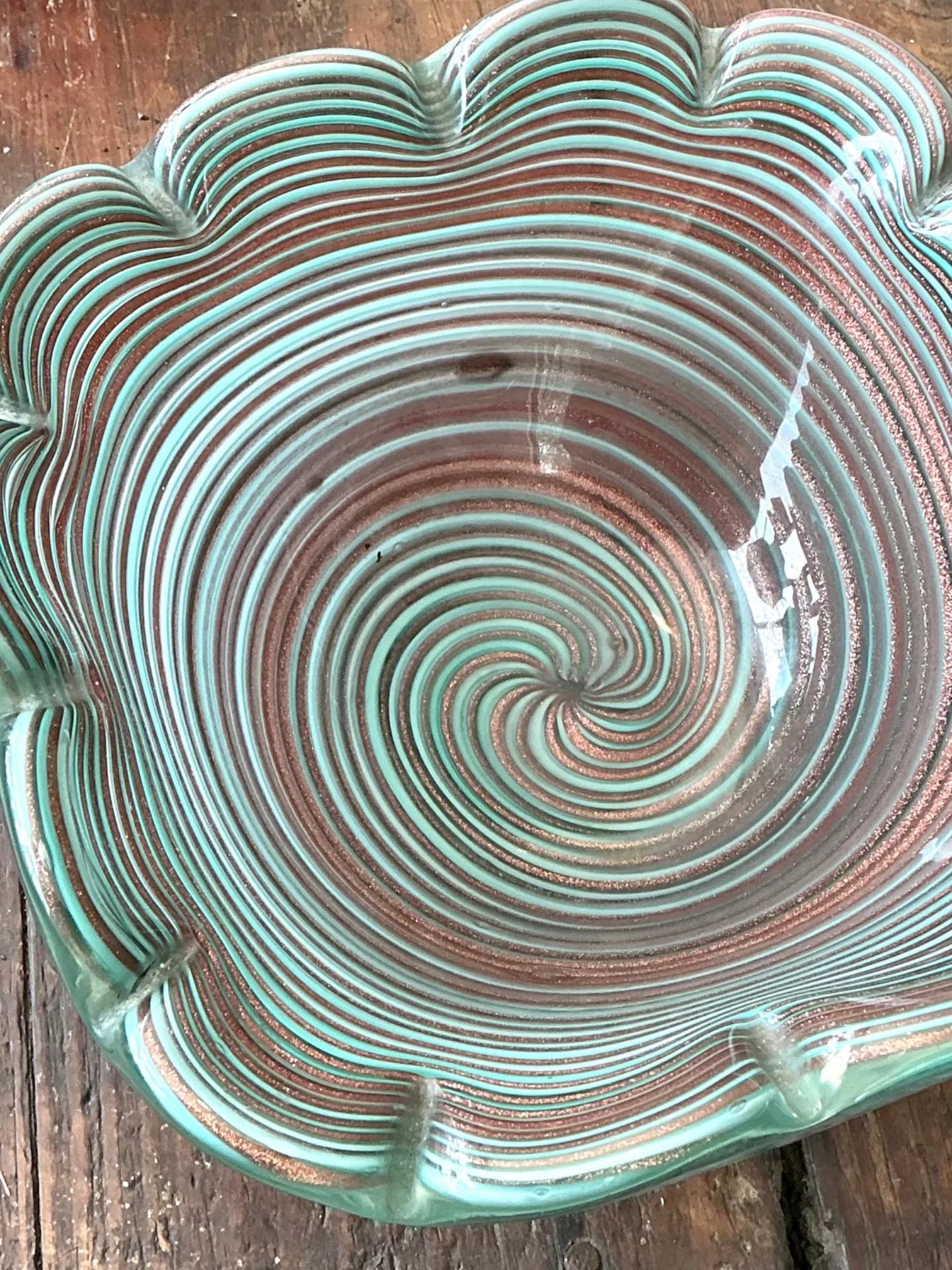 Vintage Murano Striped Glass Bowl — additional photo 5