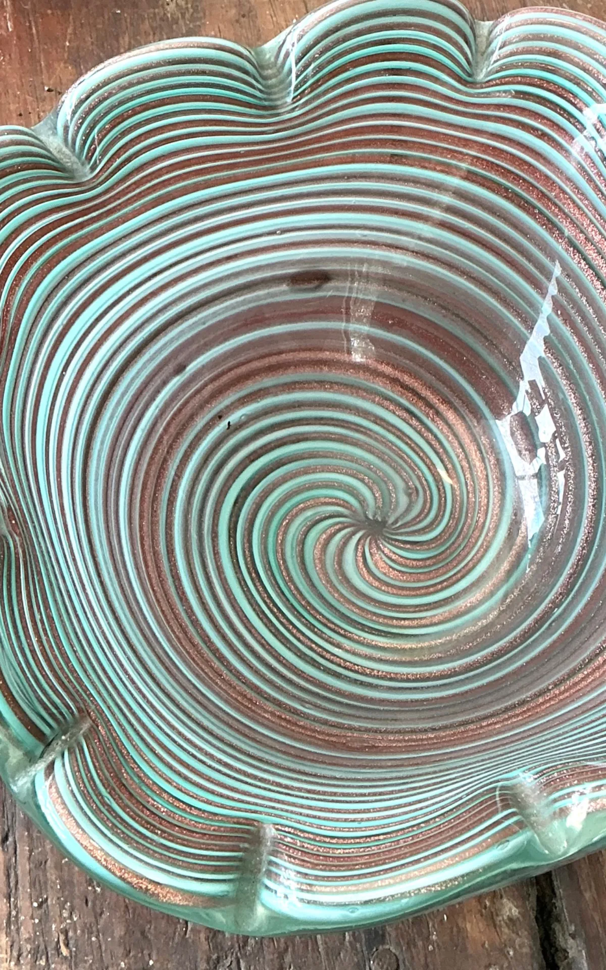 Vintage Murano Striped Glass Bowl — additional photo 5