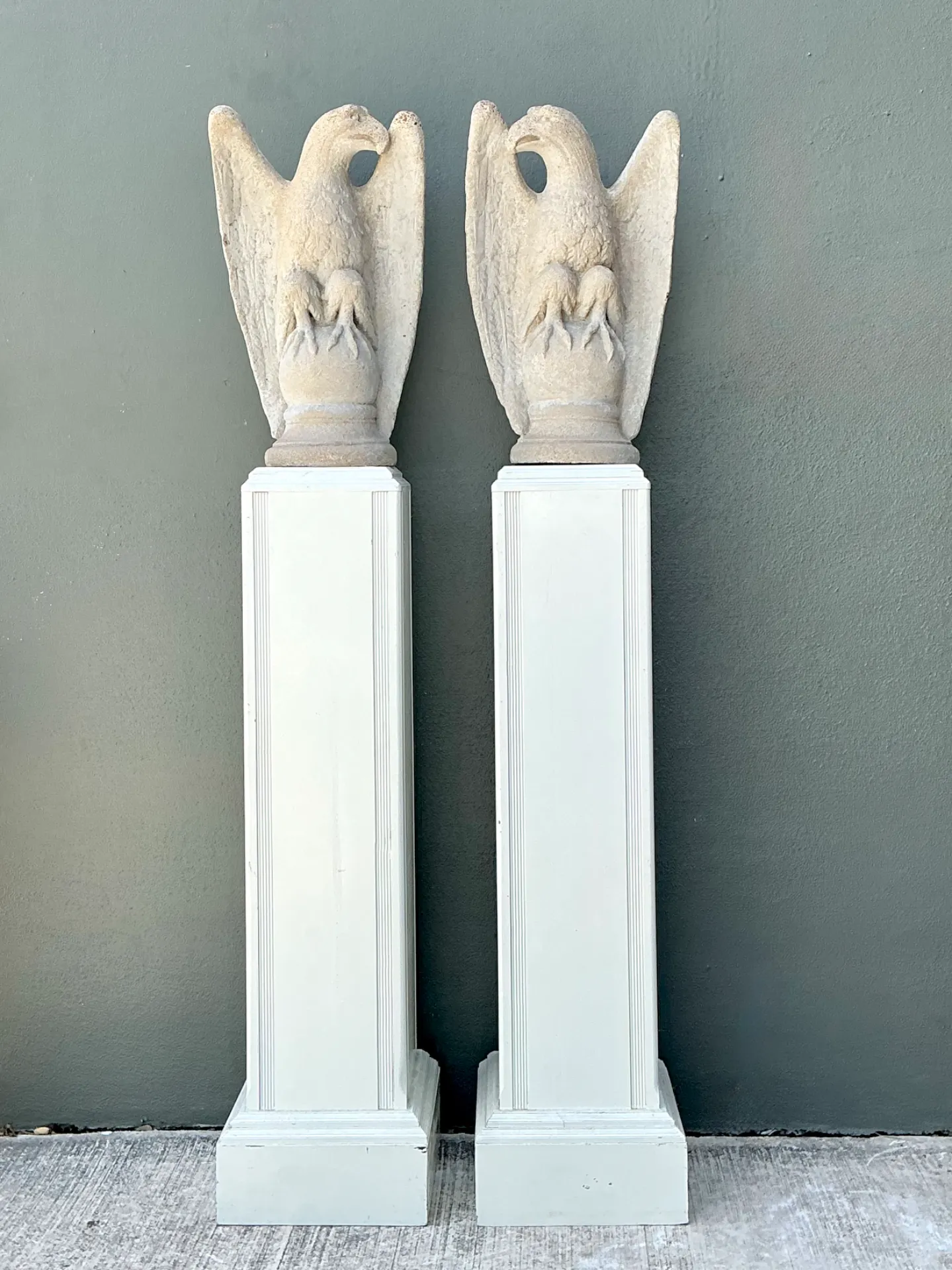 Vintage Cast Cement Eagle Statues - Pair — additional photo 6