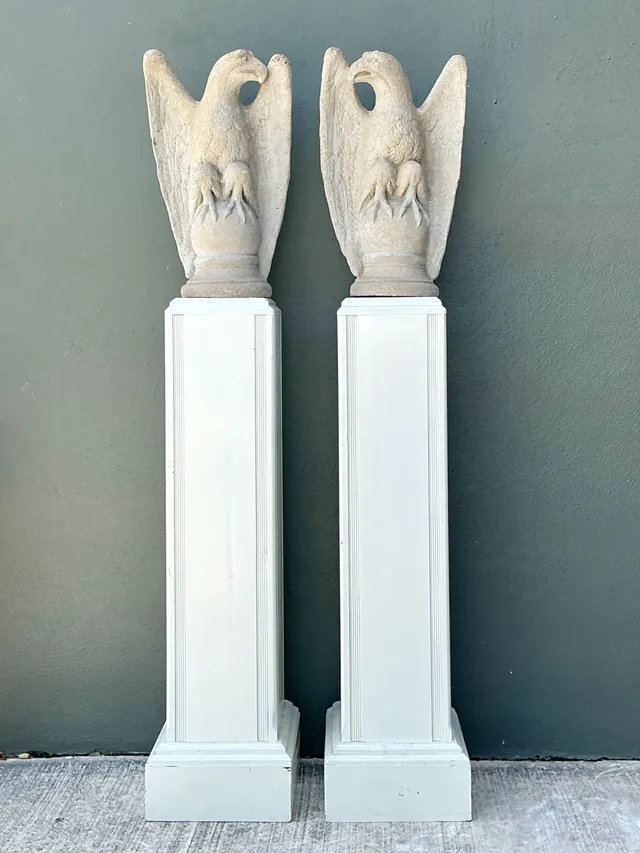 Vintage Cast Cement Eagle Statues - Pair — additional photo 4