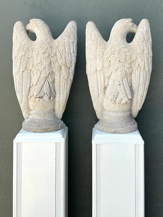 Vintage Cast Cement Eagle Statues - Pair — additional photo 5