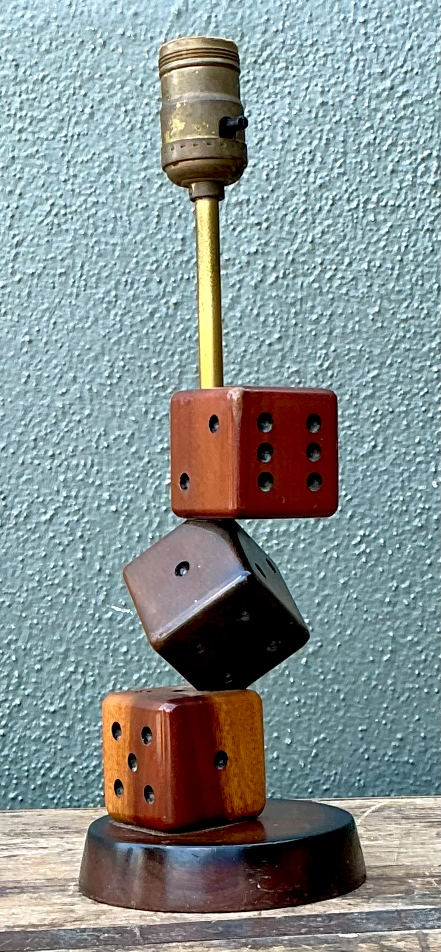Vintage Wood Dice Desk Lamp — additional photo 4