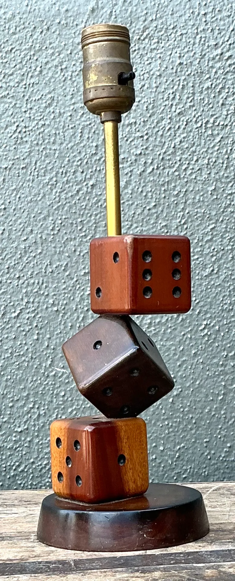 Vintage Wood Dice Desk Lamp — additional photo 6