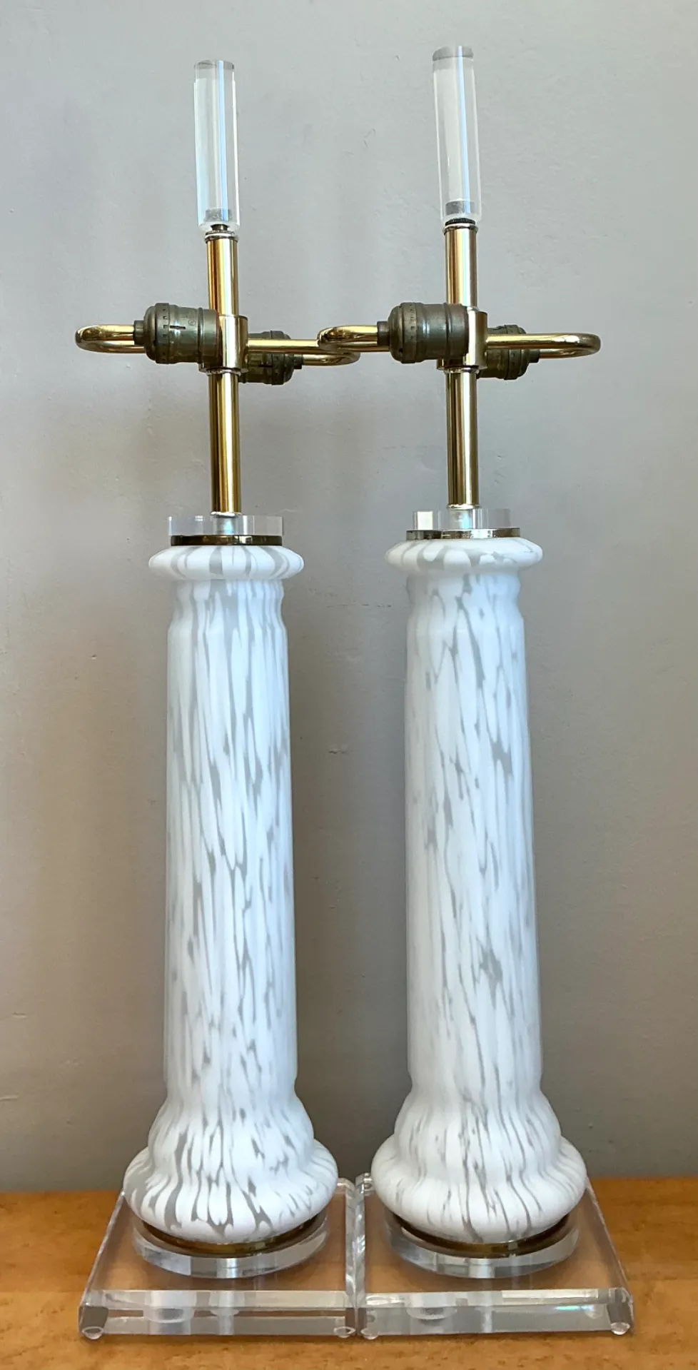 Vintage Italian Glass Table Lamps - A Pair — additional photo 1