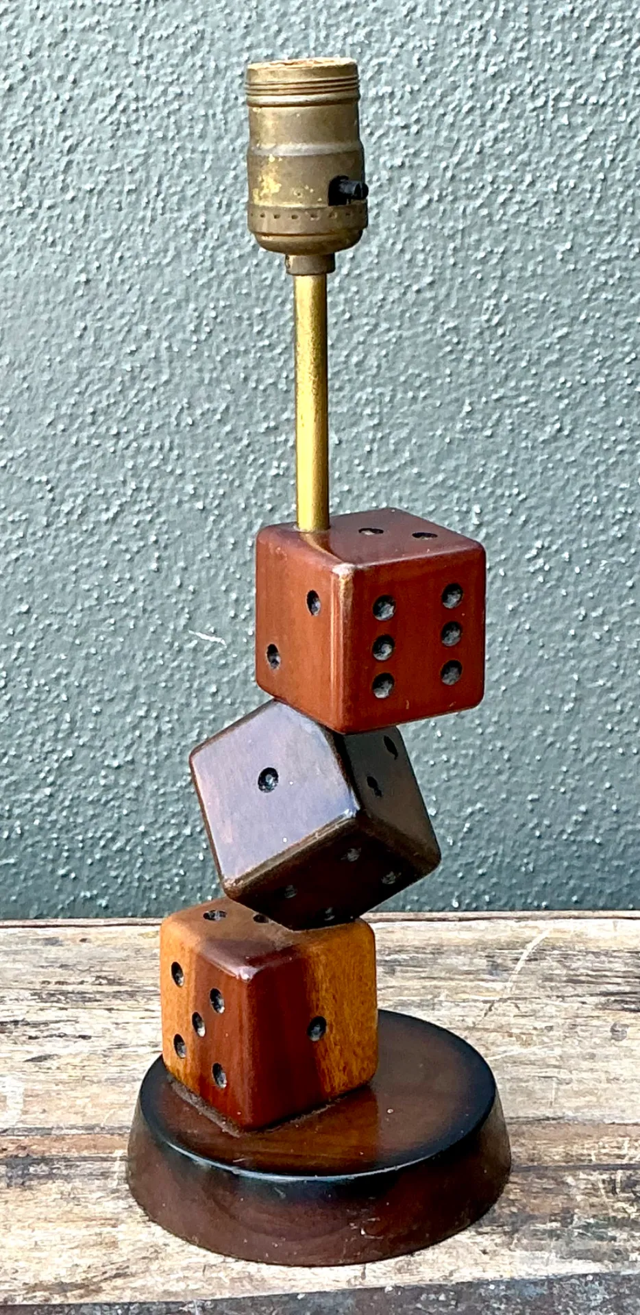 Vintage Wood Dice Desk Lamp — additional photo 5